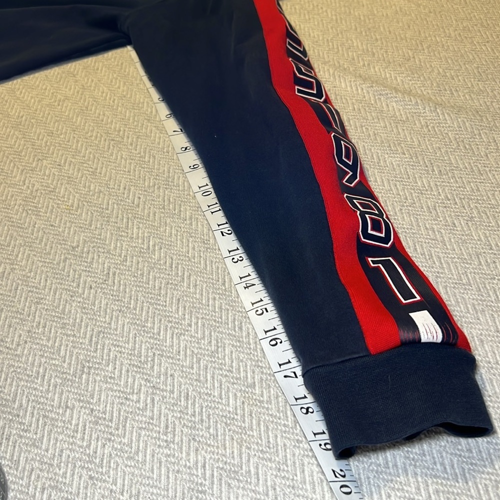 GUESS Men's Navy Zip Jacket with Red and White Accents. Size Large. - Picture 6 of 10